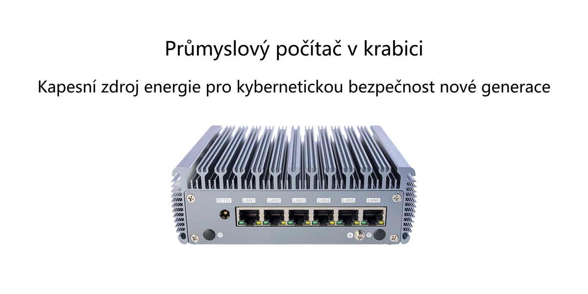 Průmyslové mini PC ChangFan 3865U – dvoujádrový procesor Intel Celeron, bezventilátorové provedení s nízkou spotřebou, softwarový router a brána pro edge computing