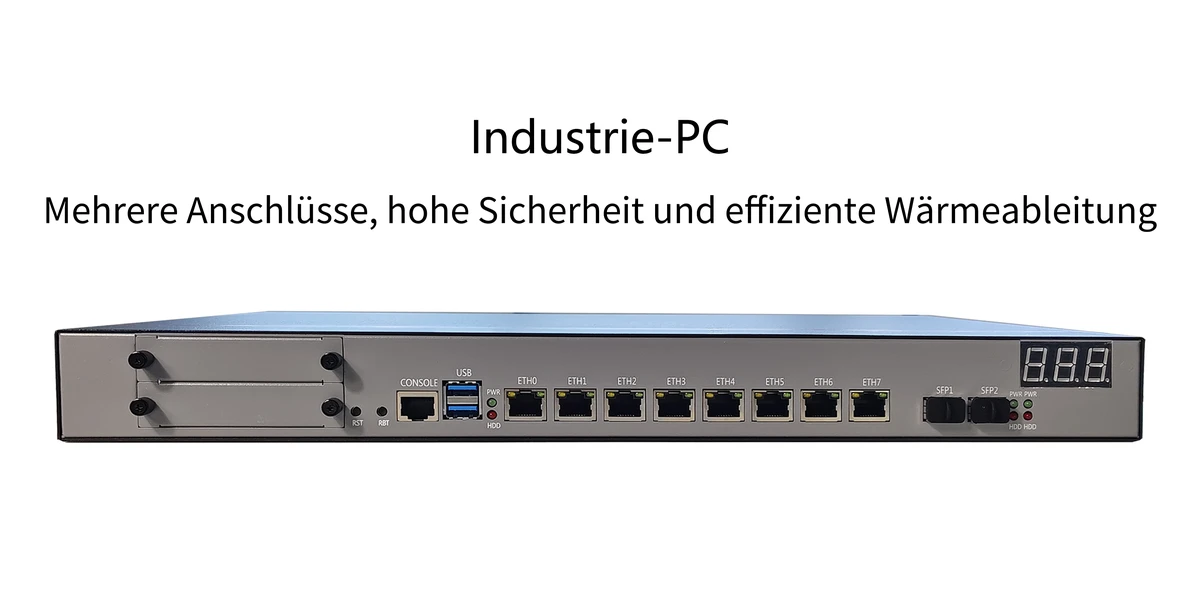 ChangFan 946-8L2S Industrie-PC für 19-Zoll-Rackmontage (1 HE) – 8 x 2,5-GbE-RJ45-Ports & 2 x 10G-SFP+-Ports, Hochleistungs-Soft-Router & Netzwerksicherheits-Appliance