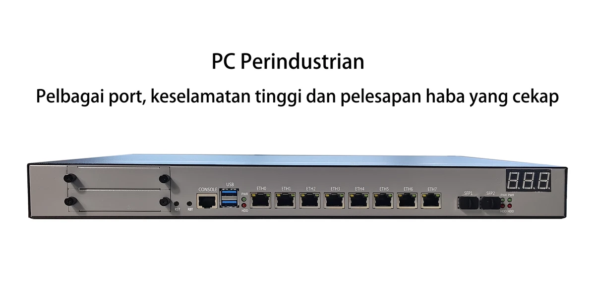 PC Industri Pemasangan Rak 1U ChangFan 946-8L2S - 8 x Port RJ45 2.5GbE & 2 x Port SFP+ 10G, Penghala Perisian (Soft Router) & Peranti Keselamatan Rangkaian Berprestasi Tinggi