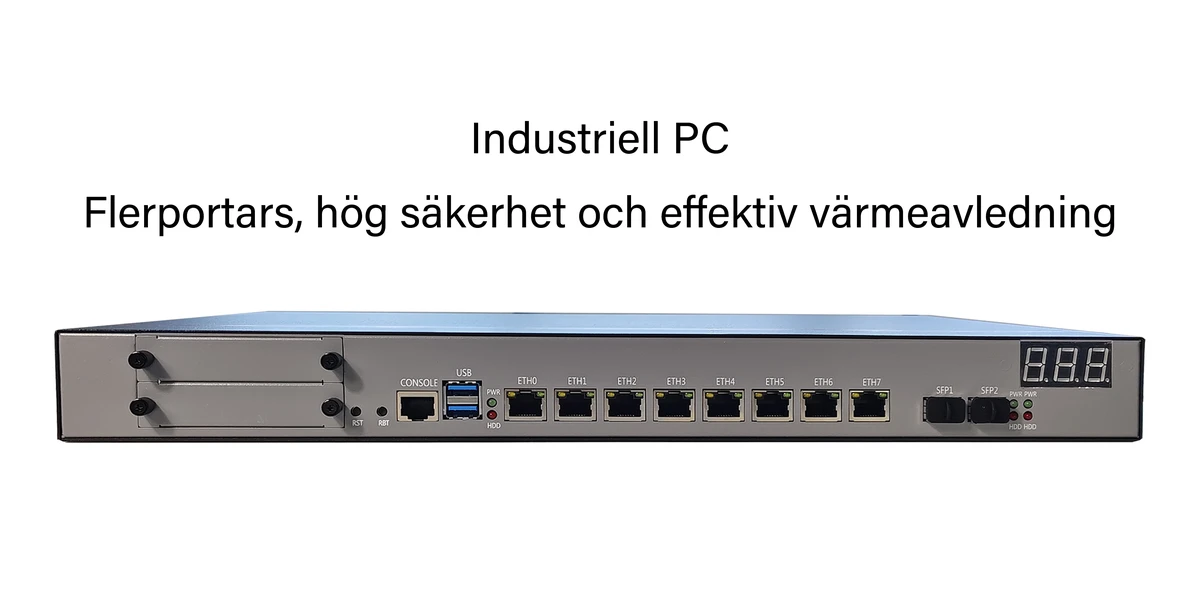 ChangFan 946-8L2S Industriell PC för 1U-rackmontage – 8 x 2,5 GbE RJ45-portar & 2 x 10G SFP+-portar, högpresterande mjukvarurouter och enhet för nätverkssäkerhet